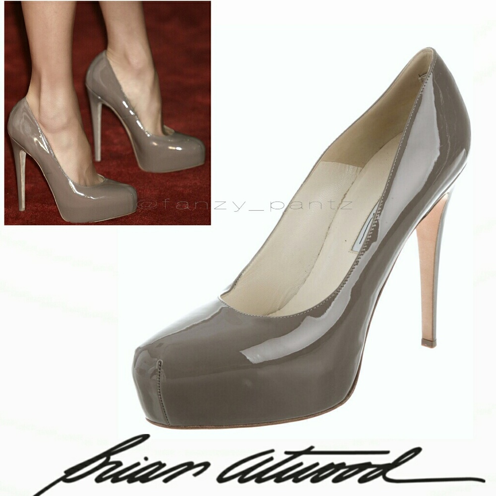 Brian Atwood Maniac Platform pump 37 grey heels - Picture 1 of 6